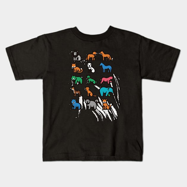 Mysterious Animal Mix Kids T-Shirt by marklink